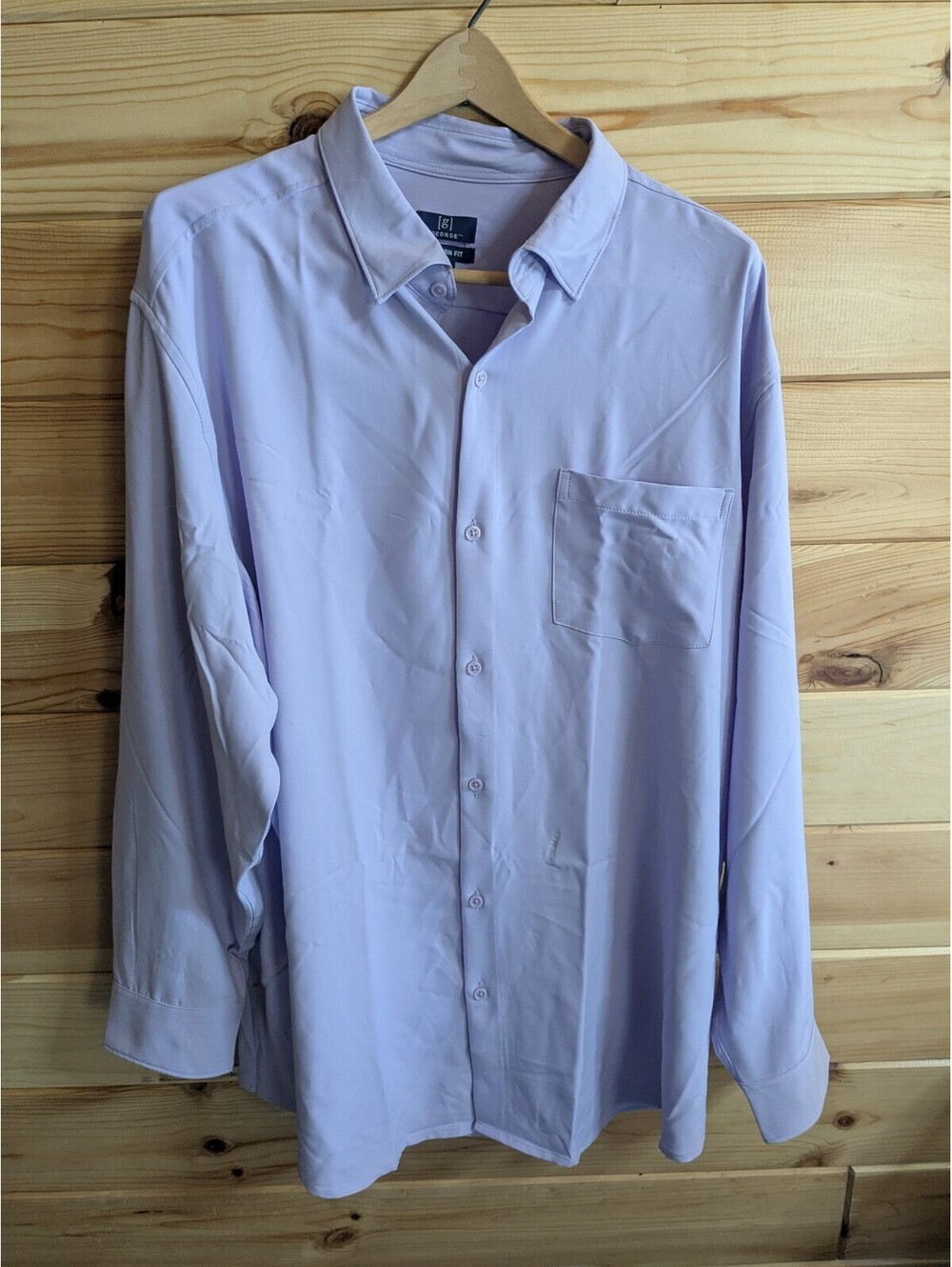 George Performance Mens Dress Shirt 3XL Big & Tall Modern Fit Purple NEW